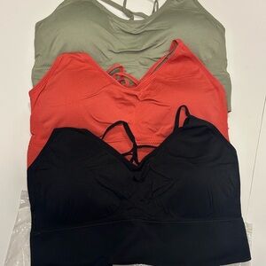 Criss Cross Back Padded Cropped Sport Bras